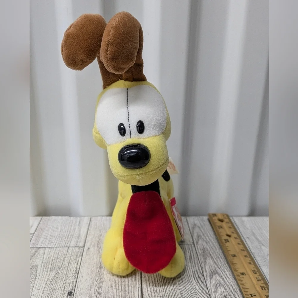 Ty  Odie Yellow and Brown Dog Plush with Red Tongue